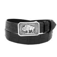 Ridge Crosshatch Buckle with Bison