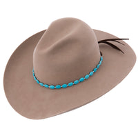 Oval Turquoise Stone Silver Bead Hat Band