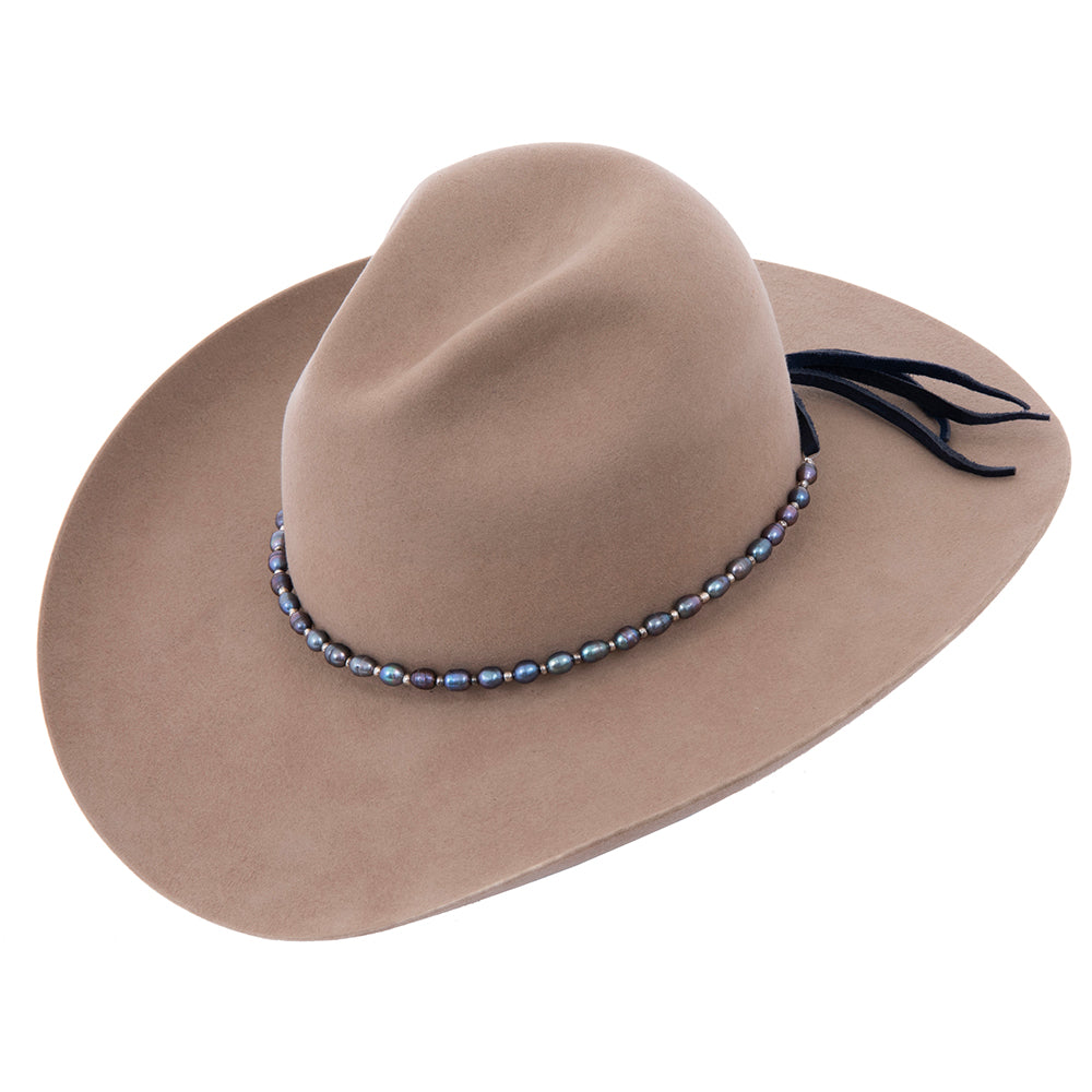 Round Fresh Water Pearl Hatband with Silver Beads