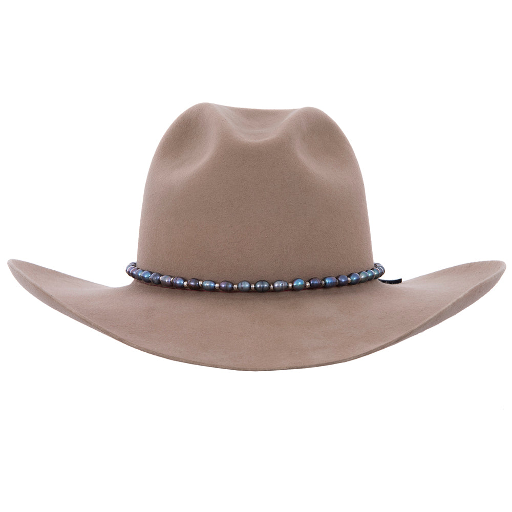 Round Fresh Water Pearl Hatband with Silver Beads