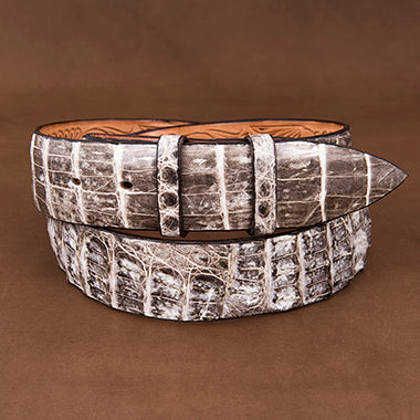 1 1/2" Natural Caiman Tail Belt