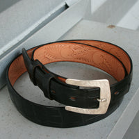 Matte Black Tapered Alligator Belt