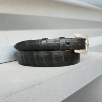 Matte Black Tapered Alligator Belt