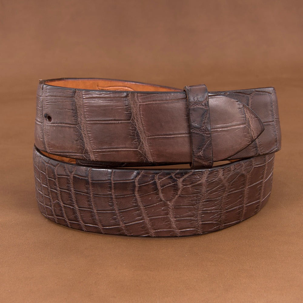 1 1/2" American Alligator Chocolate Matte Belt