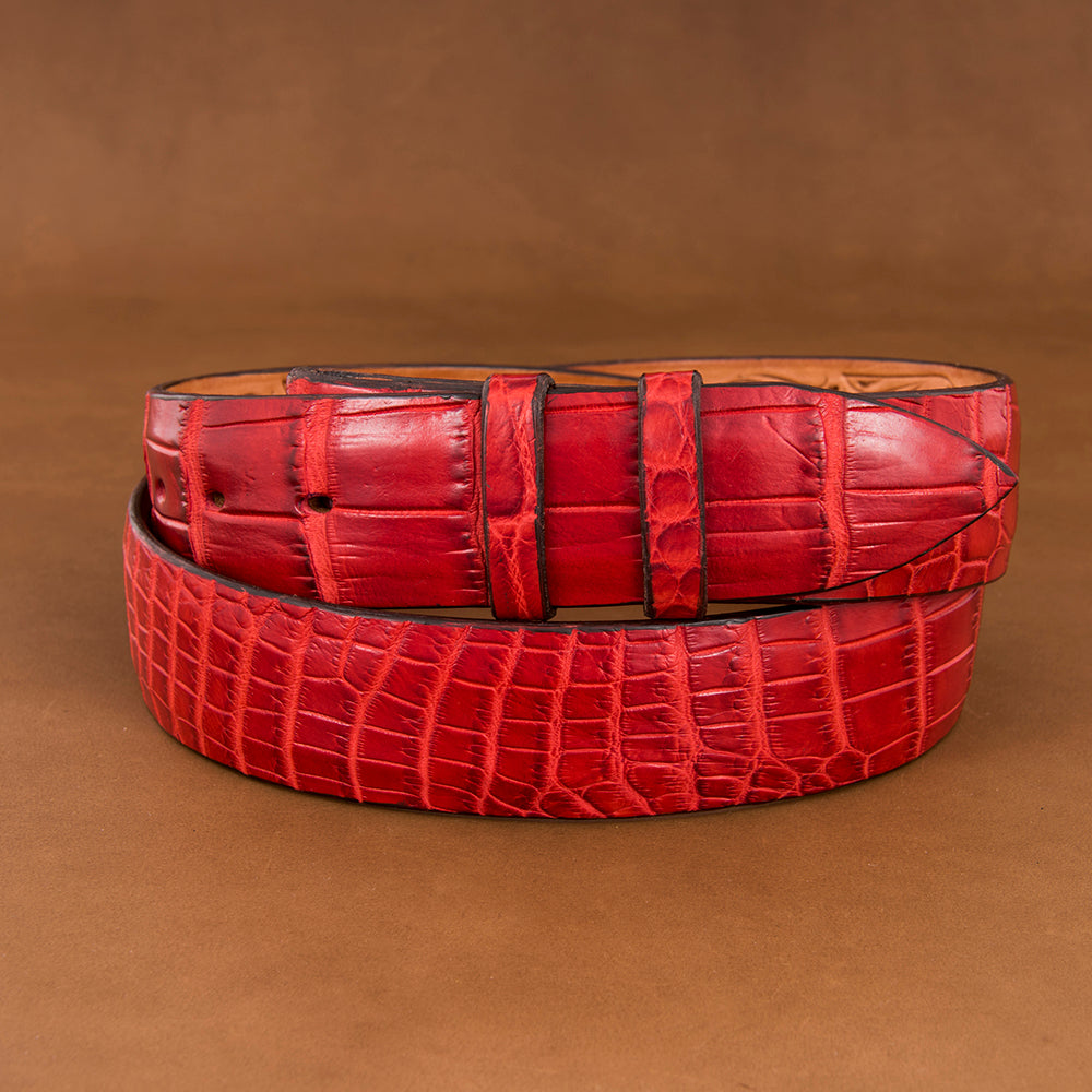 1 1/2" Red Alligator Belt