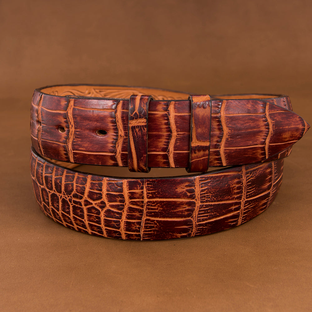 1 1/2" Rum Nile Crocodile Belt