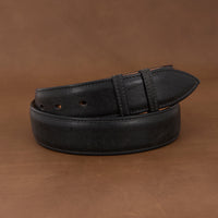 1 1/2" Black Bison Belt With Billets