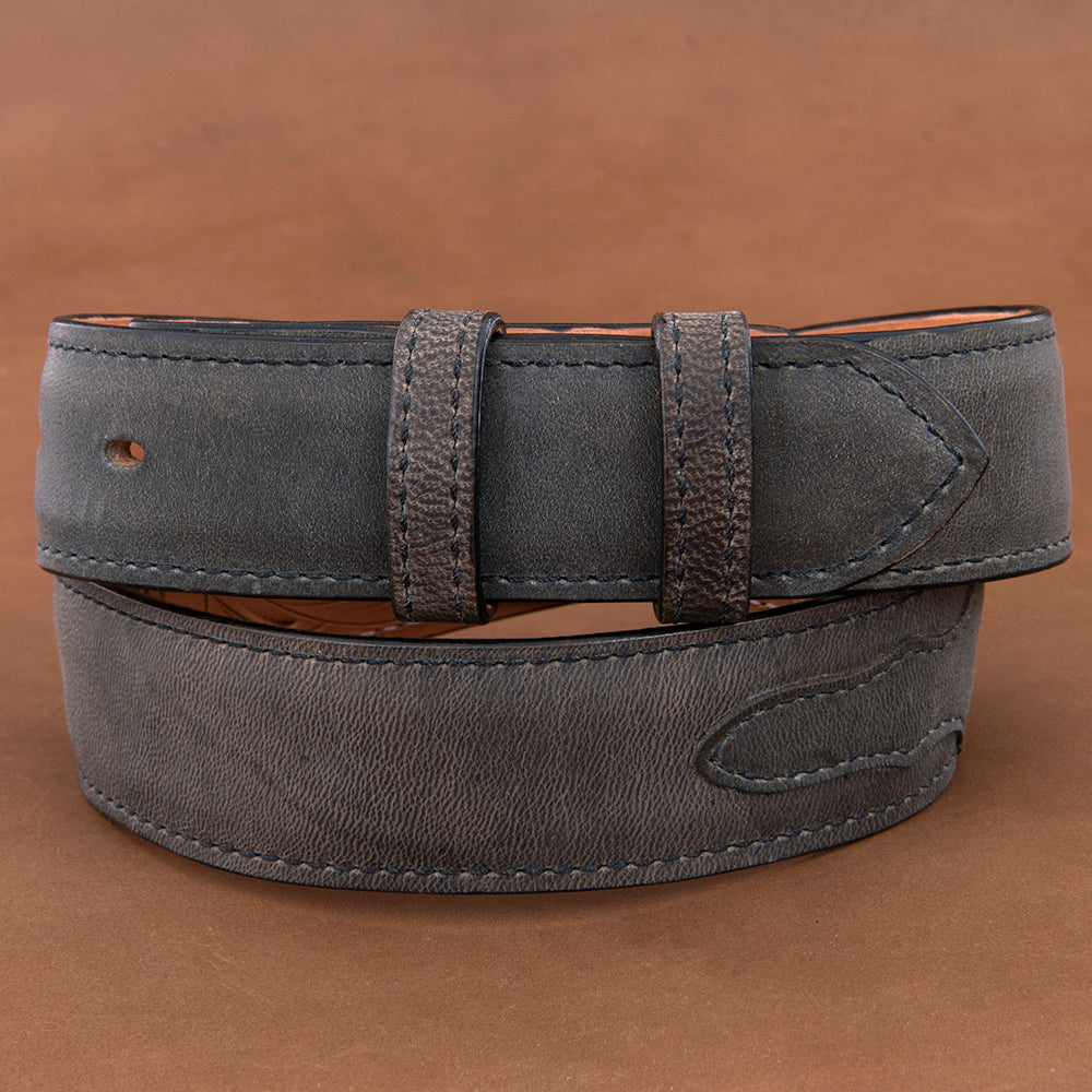 1 1/2" Grey Goat Belt With Billets
