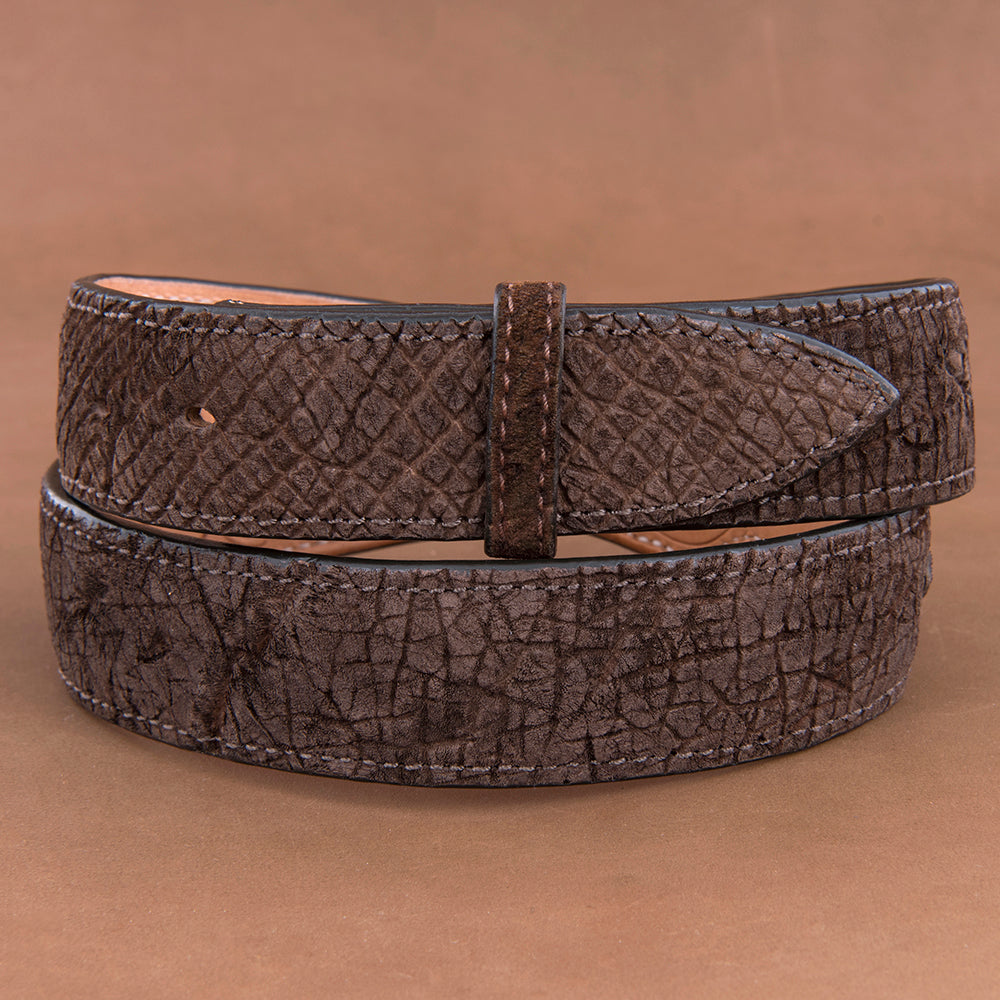 1 1/2" Chocolate Hippo Belt with Billets