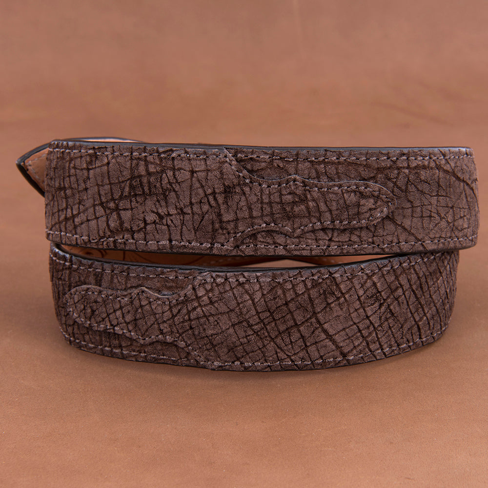 1 1/2" Chocolate Hippo Belt with Billets