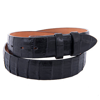 1 1/2" Black Matte Caiman Tail Belt