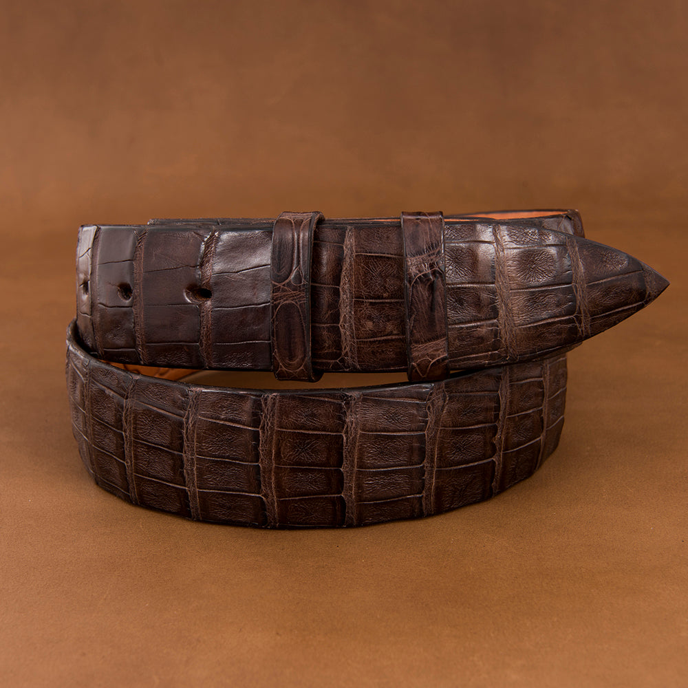 1 1/2" Nicotine Caiman Belt