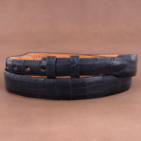 Matte Black Tapered Alligator Belt
