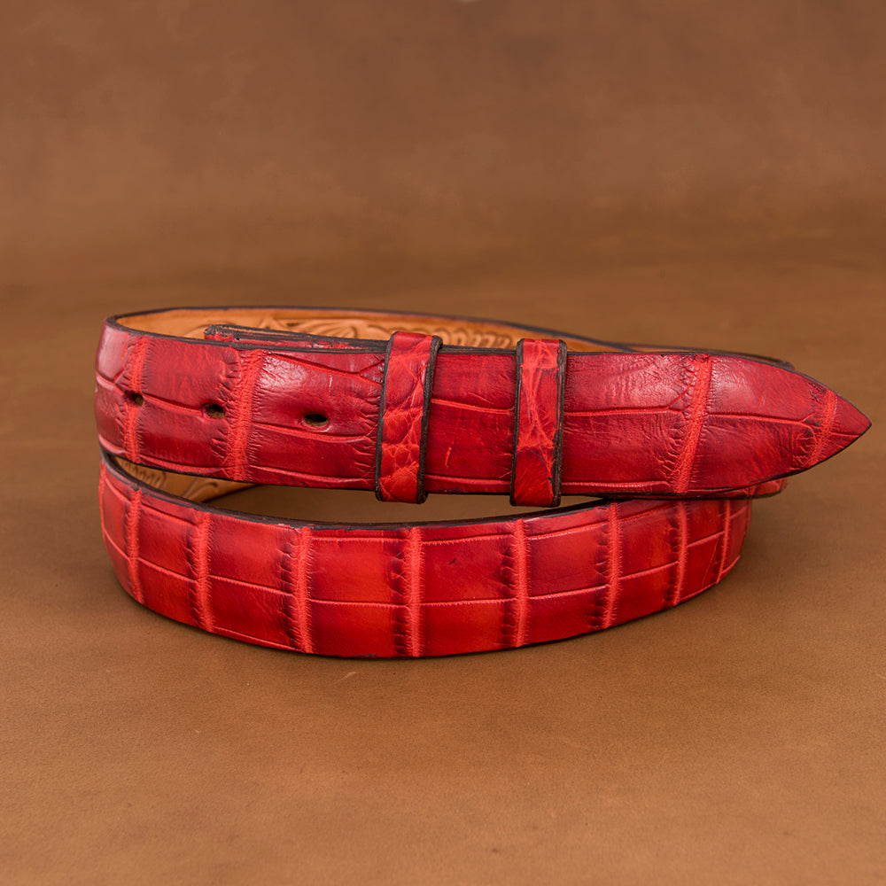 1 1/4" Red Alligator Belt