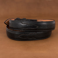 1 1/4" Black Bison Belt With Billets