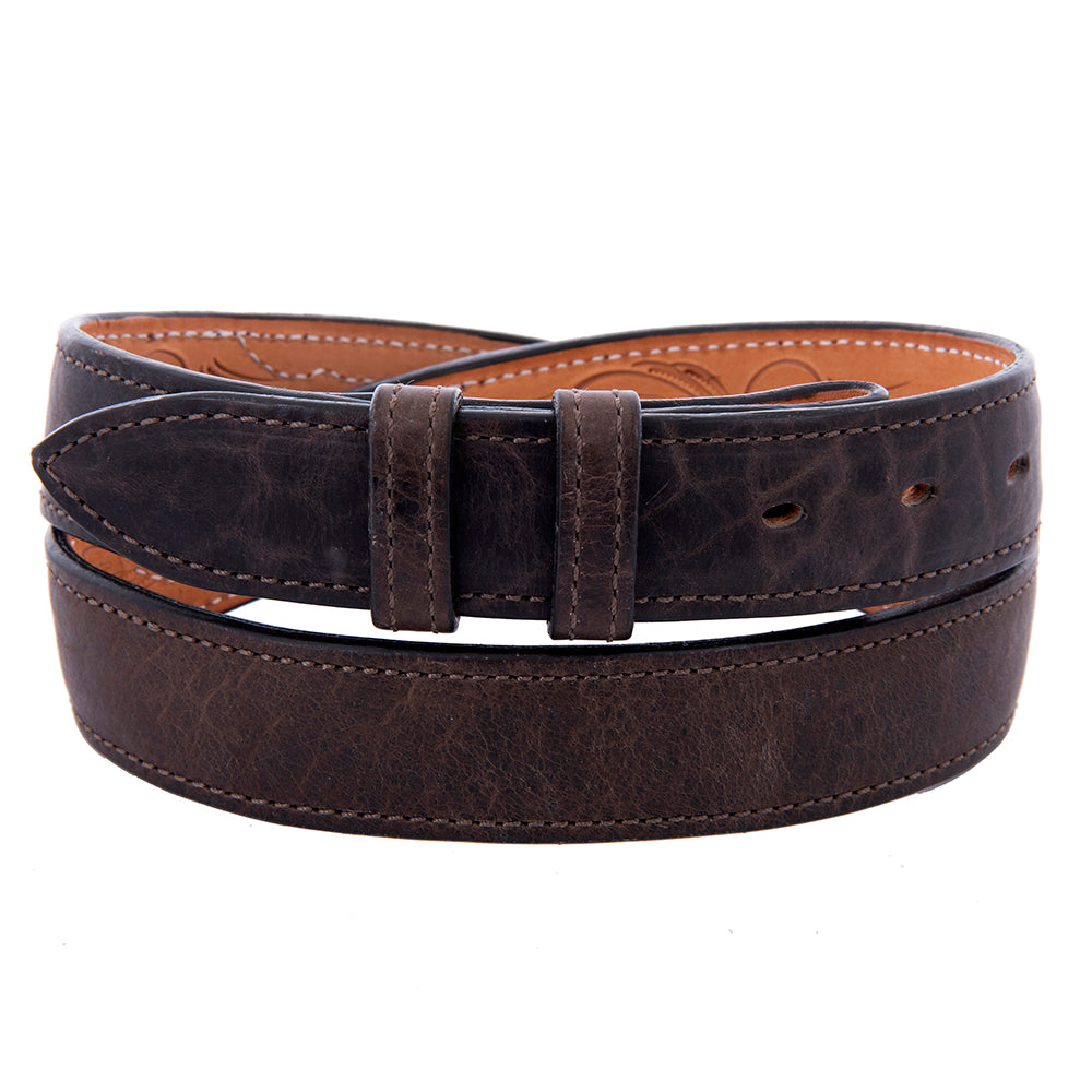 1 1/4" Gray Bison Belt With Billets