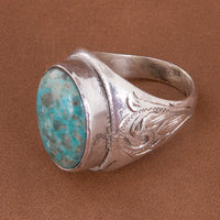 Western Engraved Ring with Turquoise