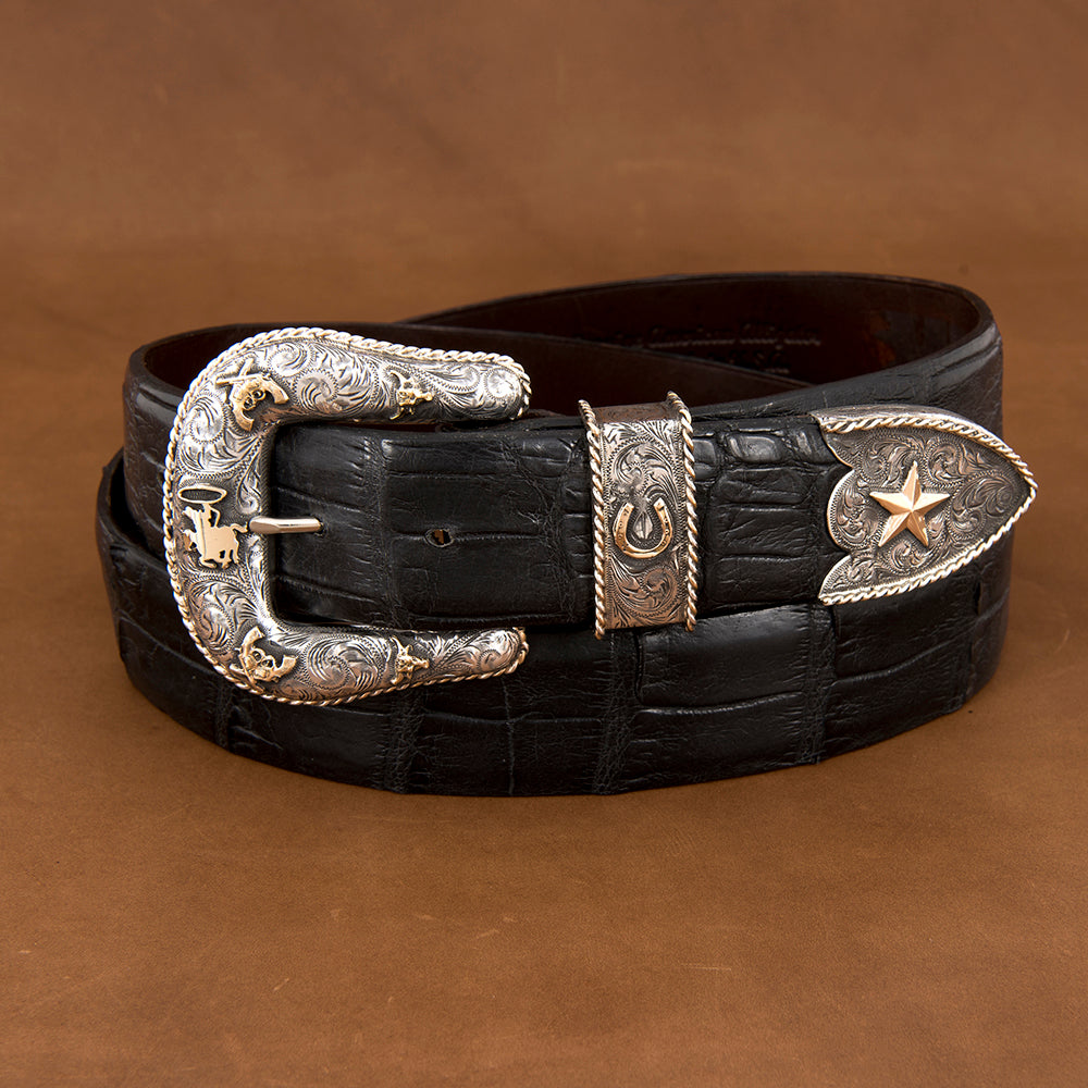 Wild West Buckle Set With 14K Gold