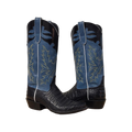 Men's Black Caiman Blue Kidskin Fern Cowboy Boot 8.5D