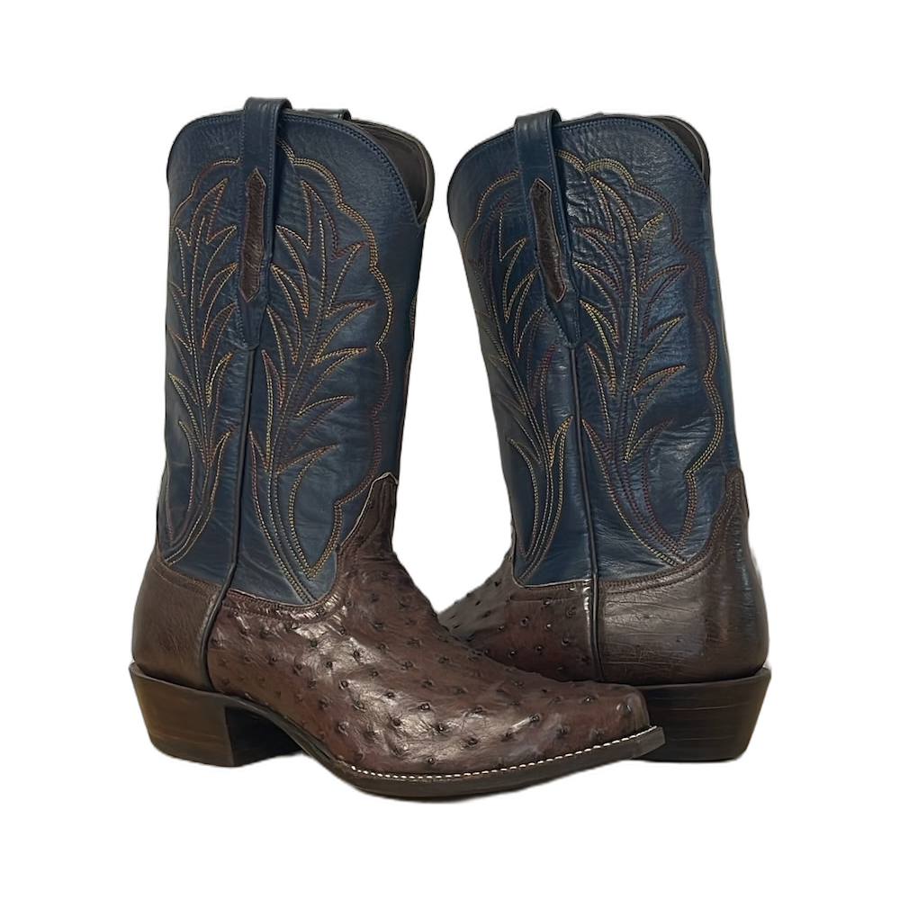 Men's 12-2 Nicotine FQ Ost Blue Kidskin Winn Cowboy Boot 10D