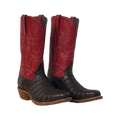 Men's Brown Belly Caiman Red Kidskin Old Nugget Cowboy Boot