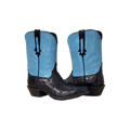 Men's 10-2 Black Ostrich Blue Kidskin Cowboy Boot