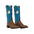 Ladies Cigar Caiman Blue Daisy Cowboy Boot