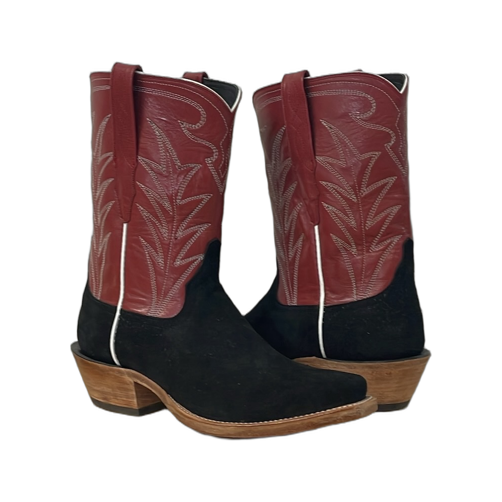 Men's 10-1 Black Pig Red Kidskin Cowboy Boot