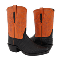 Men's 10-1 Black Caiman Burnt Orange Cowboy Boot 8 EE
