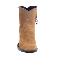 Ladies Short Golden Mad Dog Brown Roughout Boot