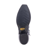 Men's Black Caiman Pull Up Black Goat Short Cowboy Boot