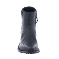 Men's Short Black Bison Cowboy Boot with Toe Bug
