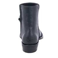 Men's Short Black Bison Cowboy Boot with Toe Bug
