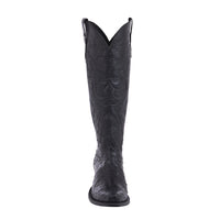 Ladies Cowboy Black Full Quill Ostrich with Black Kidskin