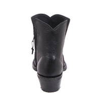 Ladies Short Black Aniline Cowboy Boot with Mini Vibram Sole