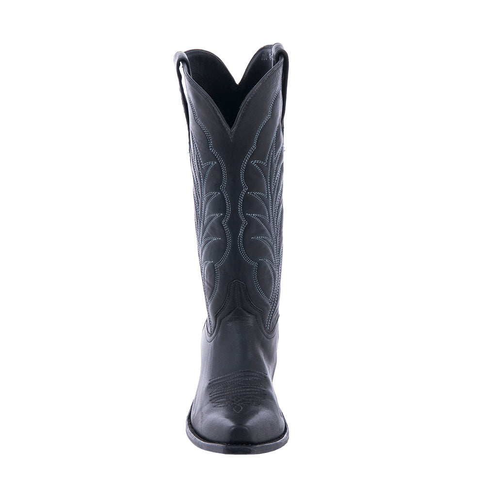 Ladies Blue Winn Stitch and Black Aniline Cowboy Boot