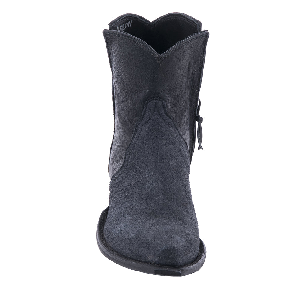 Ladies Short Black Break Aniline Cowboy Boot