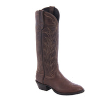 Men's 17" Mocha Bison Canella Goat Winn Toe Bug Cowboy Boot with Mini Vibram Sole