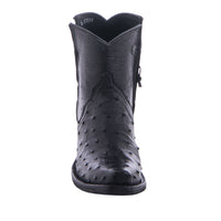 Ladies Black Full Quill Ostrich Smooth Ostrich Short Boot