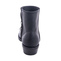 Men's Black Caiman Pull Up Black Goat Short Cowboy Boot