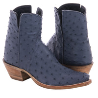 Ladies Short Blue Jean Full Quill Ostrich Boot