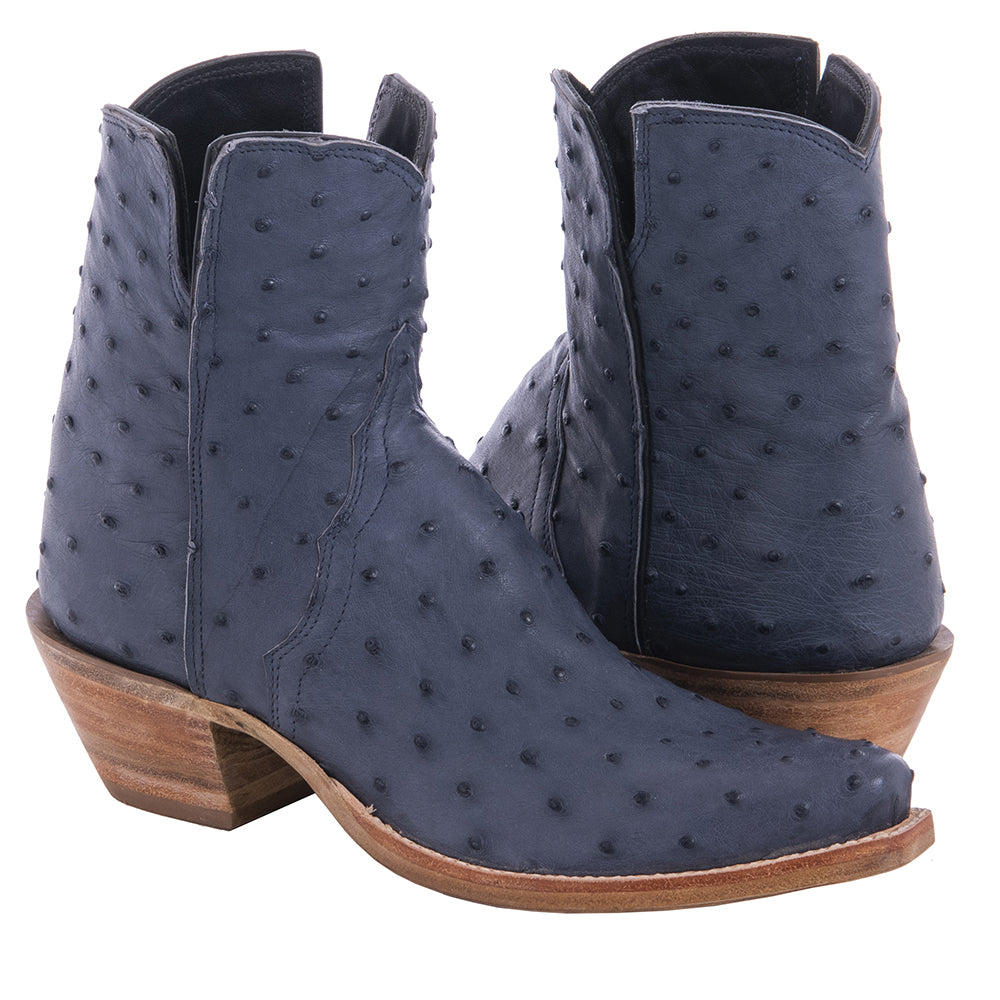 Ladies Short Blue Jean Full Quill Ostrich Boot