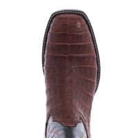 Ladies 13-2 Raisin Caiman Green Velvet Swan Cowboy Boot