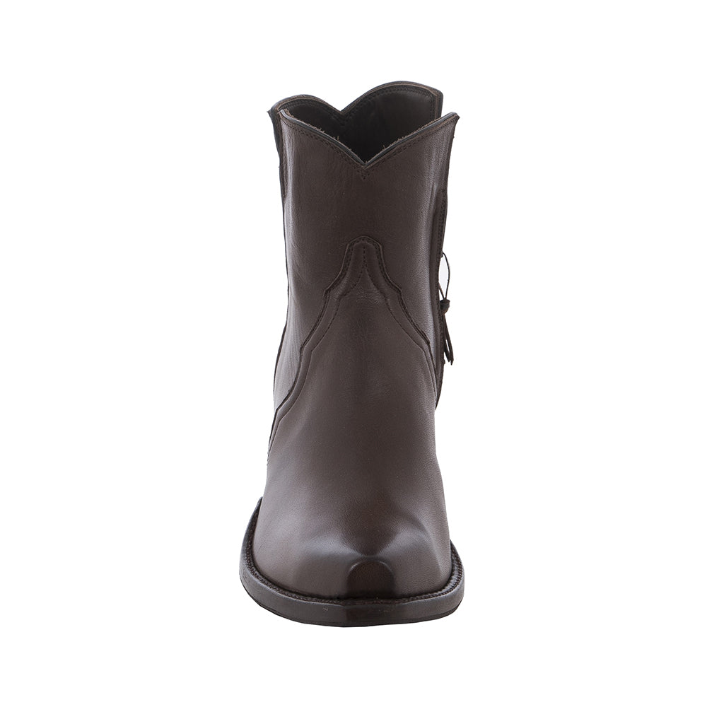 Ladies Short Brown Burnished Aniline Boot