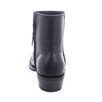 Men's Short Black Full Quill Ostrich Aniline Boot with Mini Vibram Sole