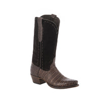 Ladies 13" Nicotine Caiman Chocolate Roughout Half Chocolate Buckstitch