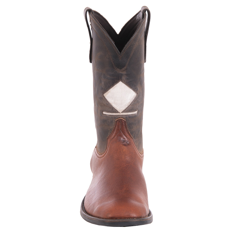 Men's Cowboy 12-2.5 Whiskey Bison/Tobac Goat Custom Brand Mini Vibram Sole