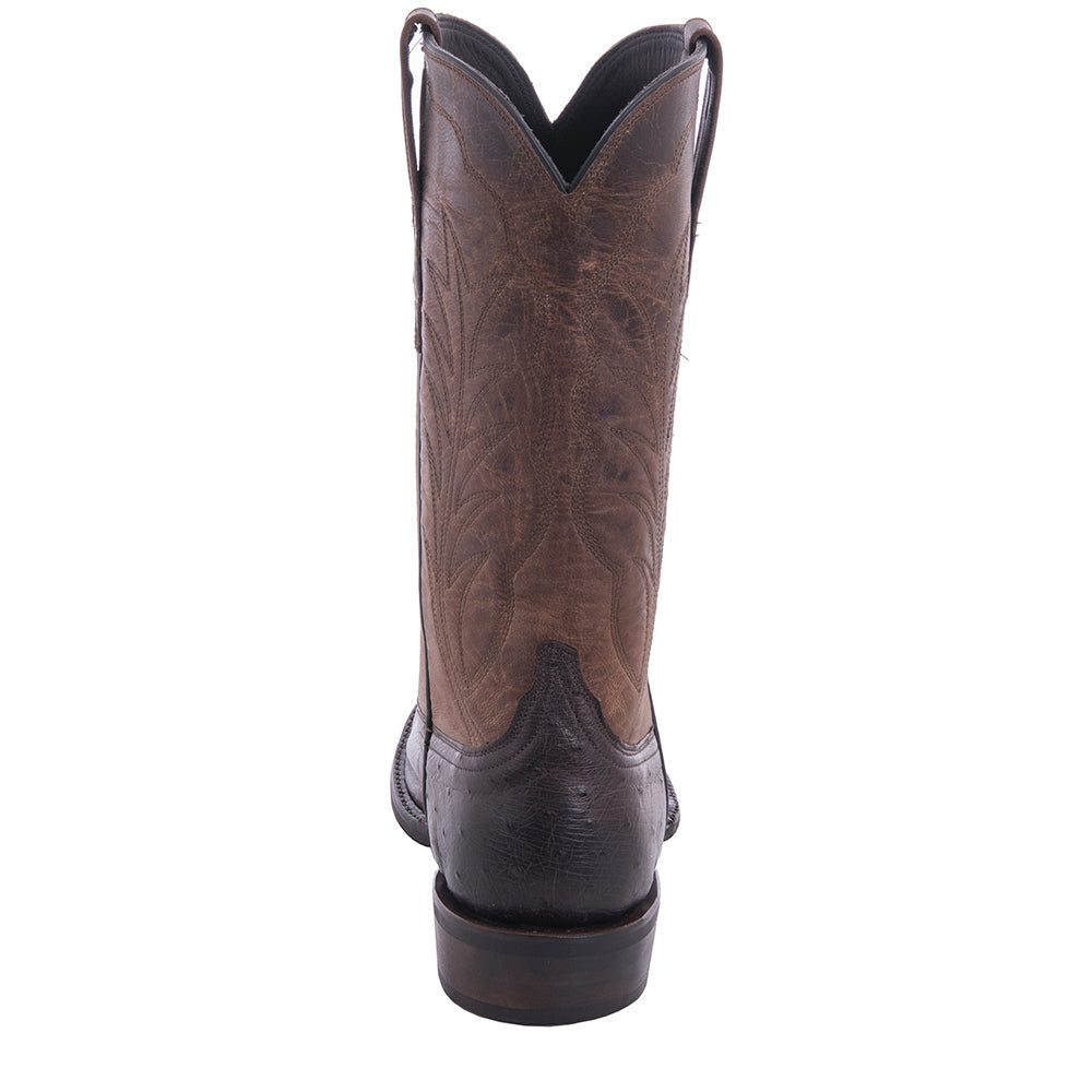Men's 13-2 Nicotine Smooth Ostrich Canella Goat Winn Cowboy Boot