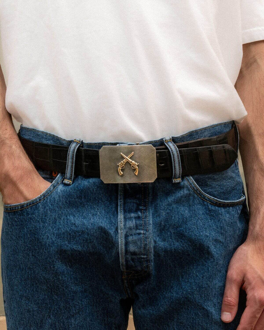 Mesa Western buckle with crossed pistols