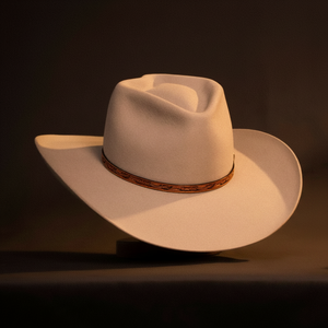 The Wayfinder - Arrowhead Crown, Belly Curl and Antique Wildrose Hatband